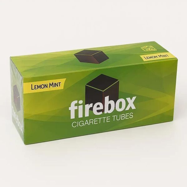 Ящик ароматизированных сигаретных гильз Firebox Lemon Mint (лимон с мятой) 10 000 шт (40 блоков по 250 шт) фото