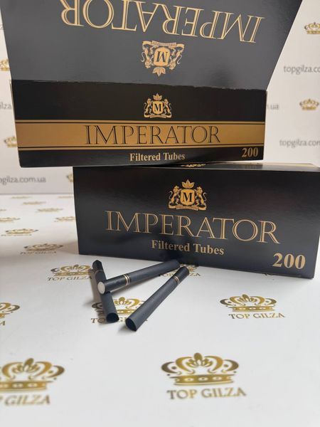 Ящик чорних сигаретних гільз для набивання тютюном Imperator з фільтром 20 мм 10 000 шт (50 блоків по 200 шт) фото