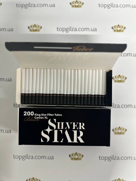 Ящик цигаркових гільз з карбоновим фільтром Silver Star King Size Black Carbon XL Filter 5000 шт (25 блоків по 200 шт) фото