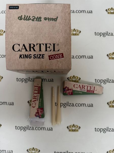 Конуси для самокруток з конопляного паперу CARTEL KING SIZE CONE pure hemp (пачка 3 шт) фото