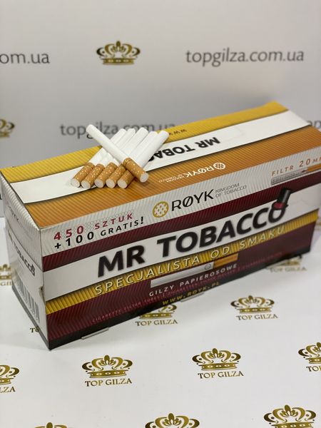 Ящик сигаретних гільз із фільтром для набивання тютюном MR TOBACCO 20 блоків по 450+100 шт фото